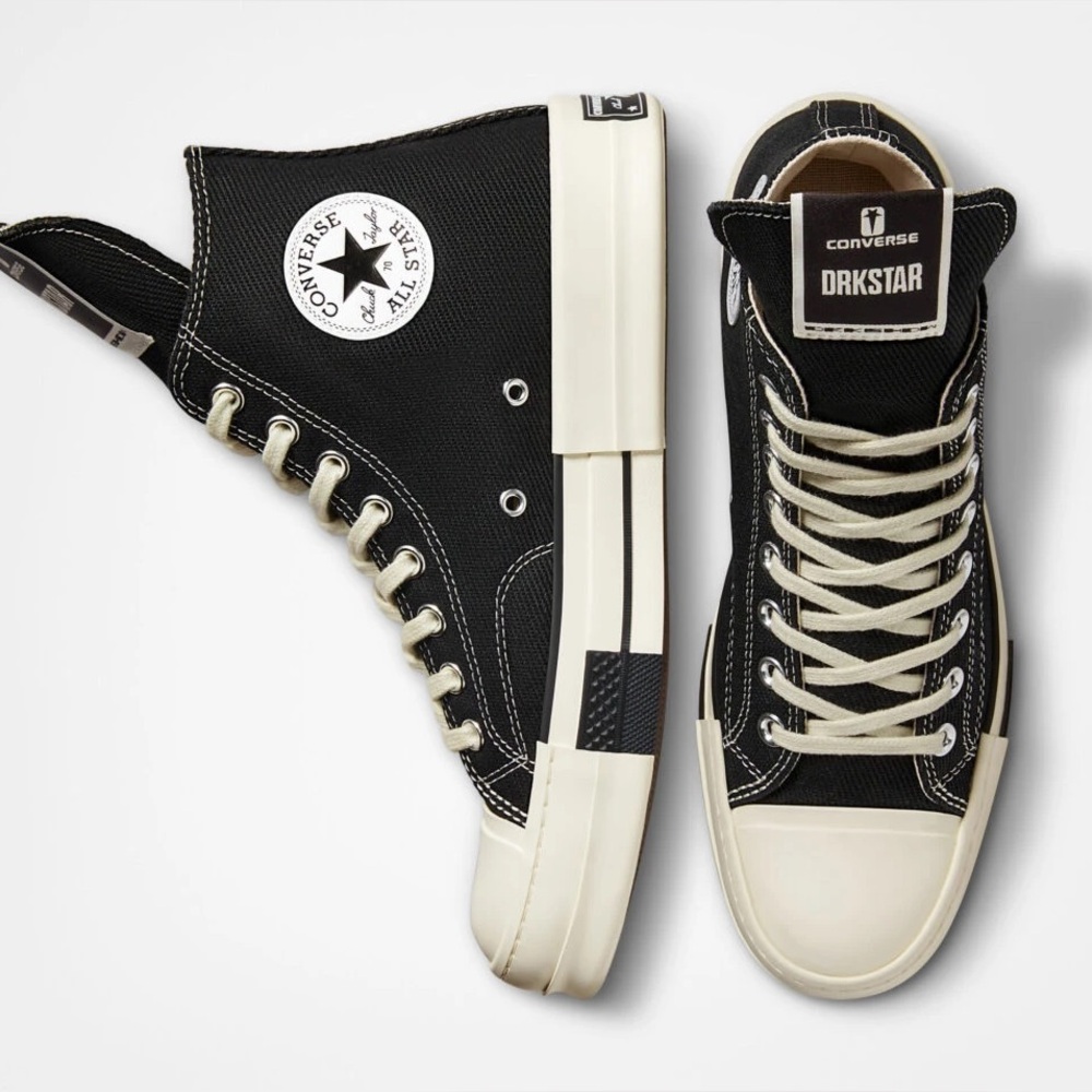 Converse DRKSTAR Hi‎ Rick Owens DRKSHDW Black Sneakers